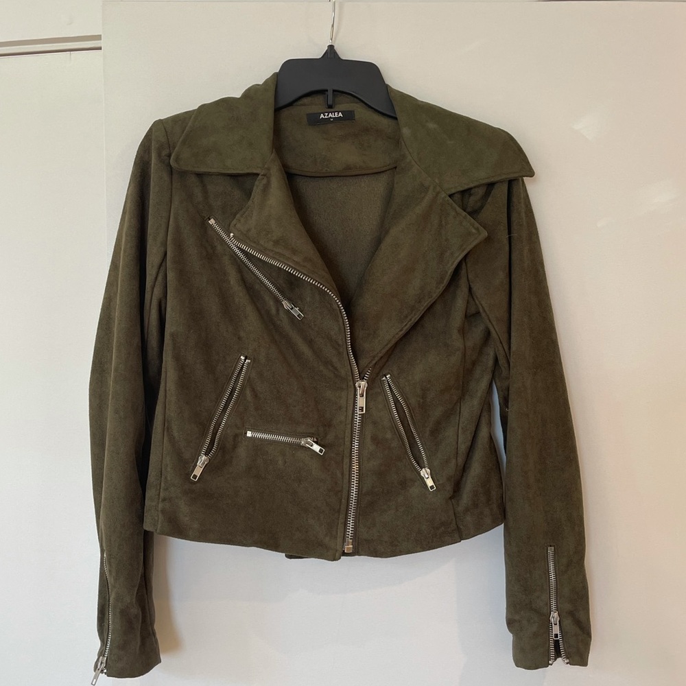 Suede biker jacket